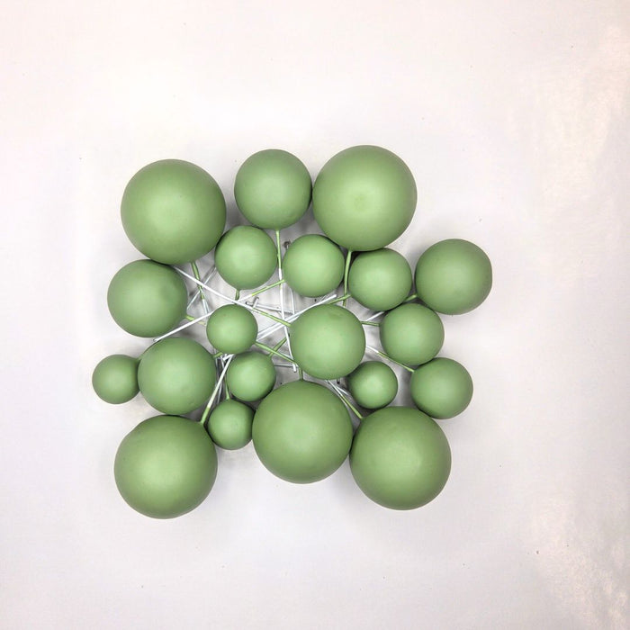 Cake Ball Toppers 20pc Mixed Sizes - Sage Green
