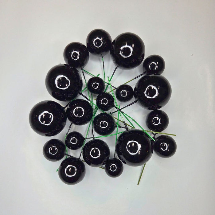 Cake Ball Toppers 20pc Mixed Sizes - Black