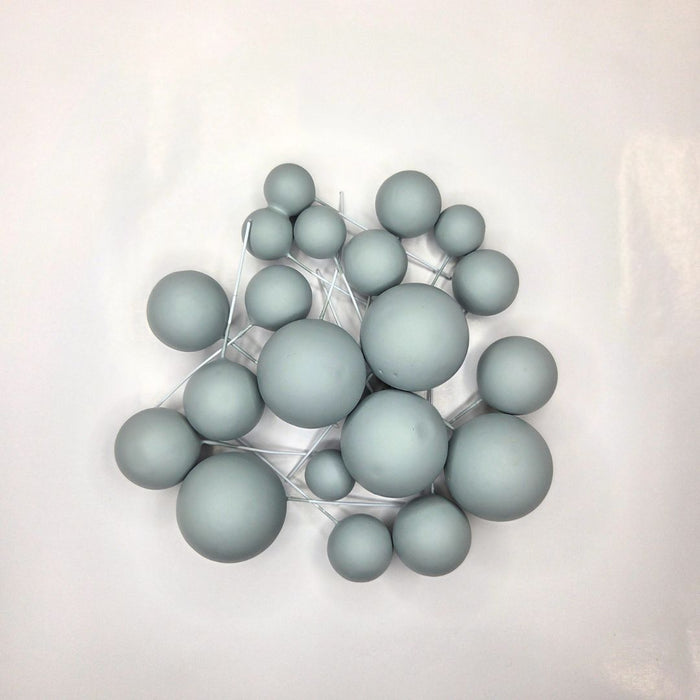 Cake Ball Toppers 20pc Mixed Sizes - Grey