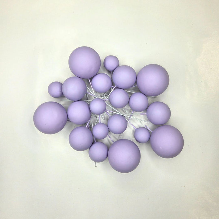 Cake Ball Toppers 20pc Mixed Sizes - Light Purple