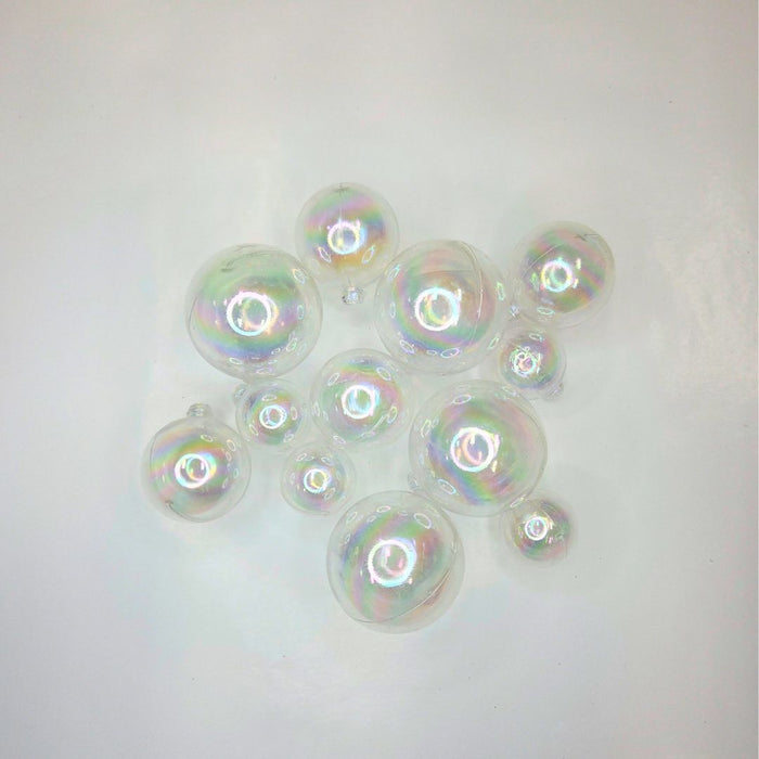Cake Ball Toppers 12pc Mixed Sizes - Clear Iridescent