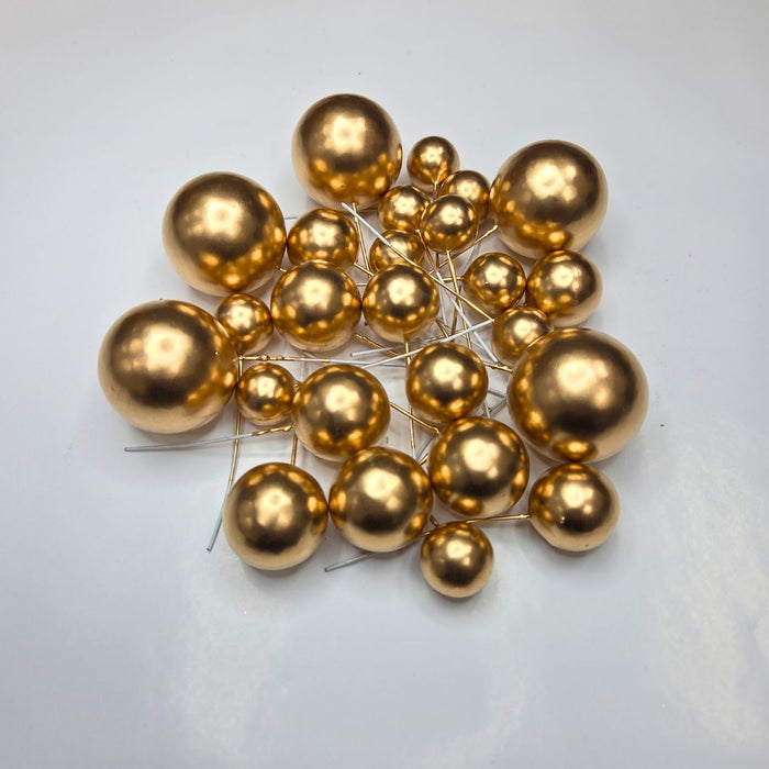 Cake Ball Toppers 20pc Mixed Sizes - Gold