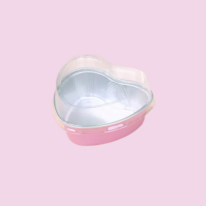 Heart Foil Baking Cup with Lid 20pk - Pink