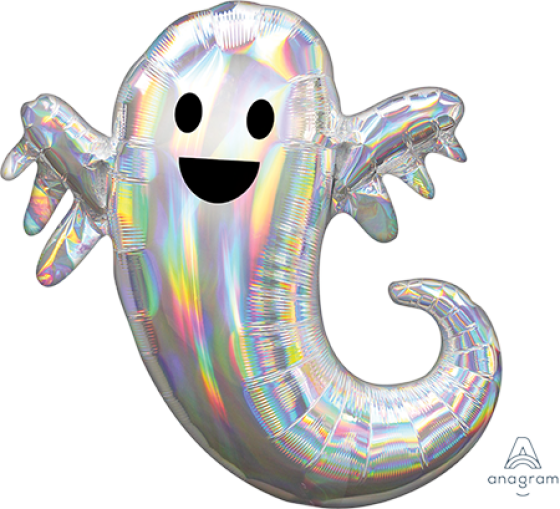 SuperShape Iridescent Holographic Ghost Foil Balloon