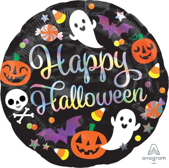 45cm Standard Happy Halloween Holographic Iridescent