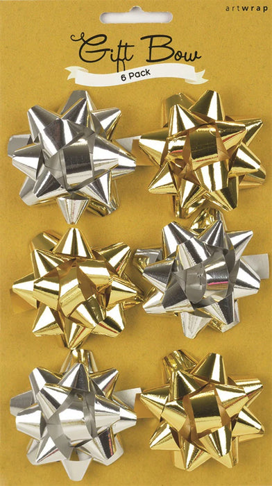 Gift Bow Mini 6pk Metallic