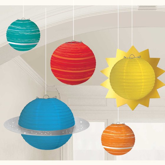 Blast Off Birthday Planets Paper Lanterns