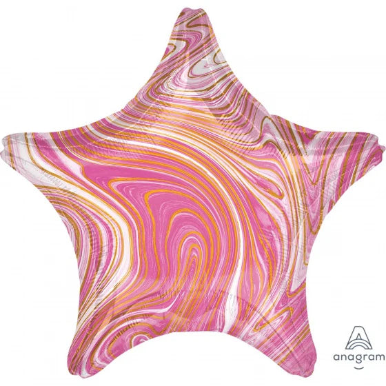 Pink White and Gold Star Marblez Foil