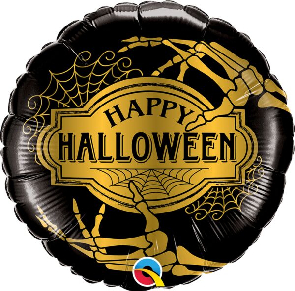 45cm Standard Halloween Golden Skeleton Foil Balloon