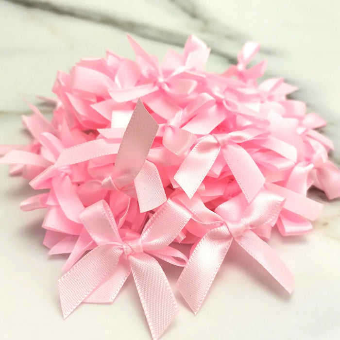 Satin Ribbon Bow 10pk - Light Pink