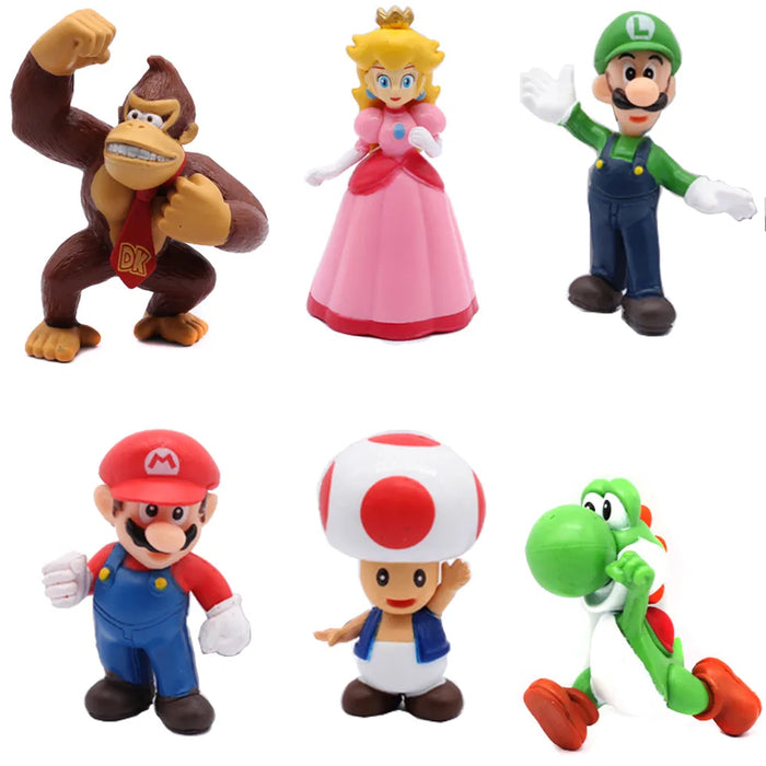 Super Mario Plastic Figurines 6pc set