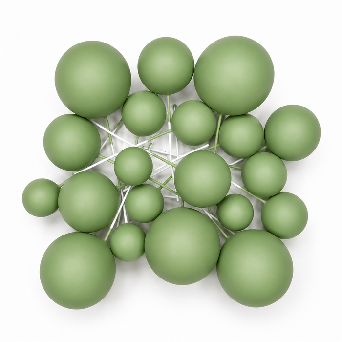 Cake Ball Toppers 20pc Mixed Sizes - Sage Green