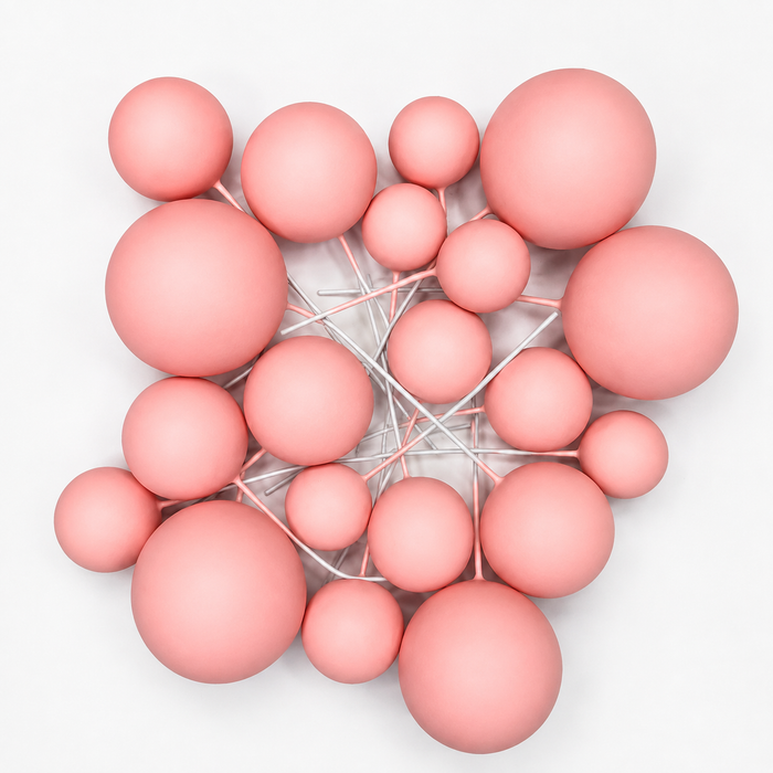 Cake Ball Toppers 20pc Mixed Sizes - Matte Light Pink