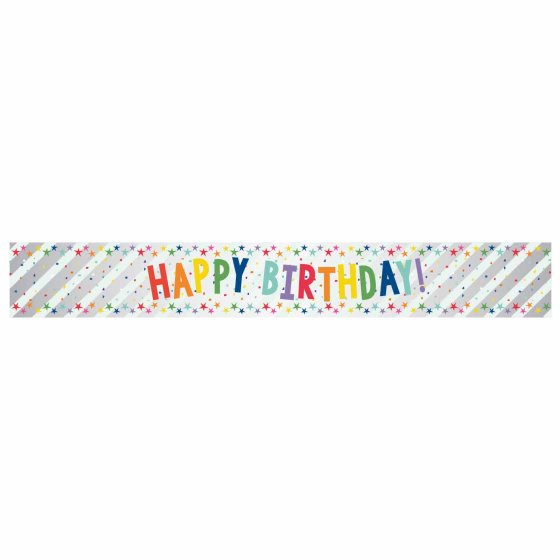 Banner Happy Birthday Multi-Coloured Foil 2.7m