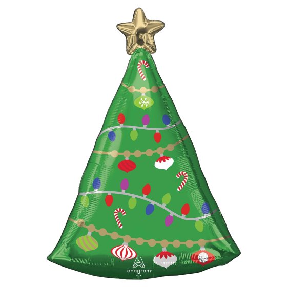 Standard Shape  Festive Christmas Tree Foil Balloon