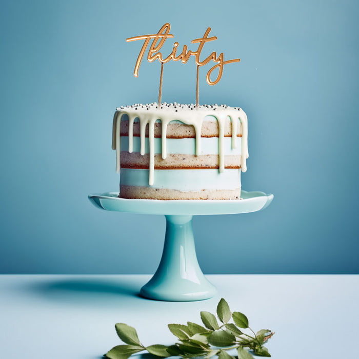 ROSE GOLD Plated Cake Topper - THIRTY