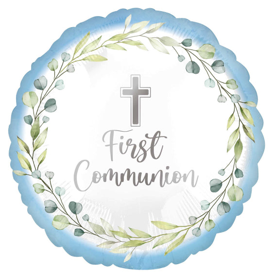 18inch Foil Balloon - My First Communion Blue