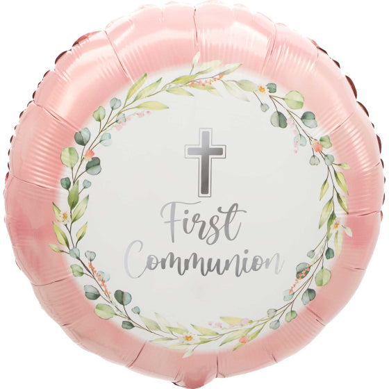 18inch Foil Balloon - My First Communion Pink