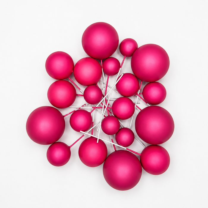 Cake Ball Toppers 20pc Mixed Sizes - Hot Pink
