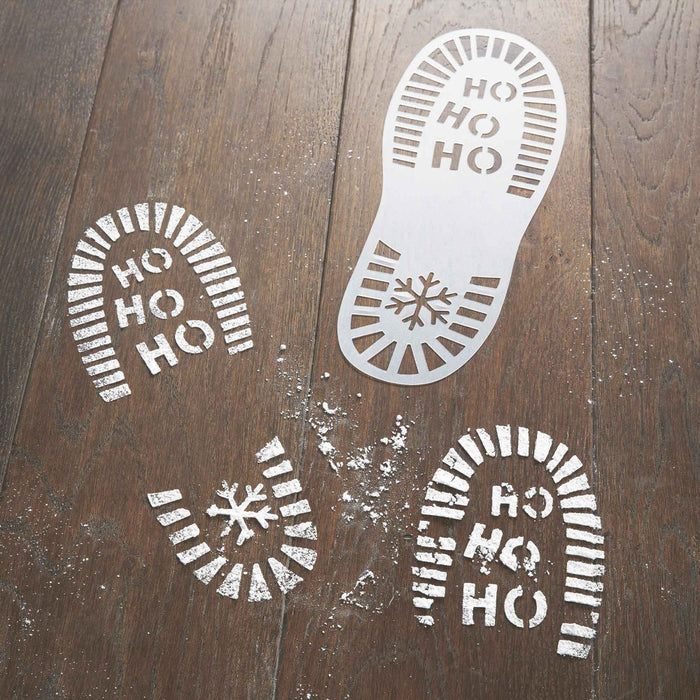 Santa Friends Foot Print Stencil