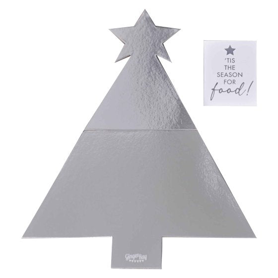 Silver Glitter Christmas Tree Shaped Grazing Board FSC