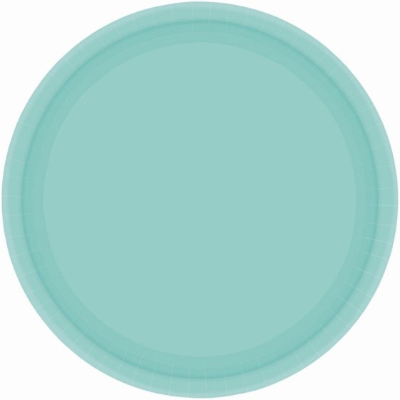 17cm Round Lunch Paper Plates - Robin's Egg Blue 20pk