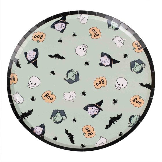 Boo Crew Vampire and Witch Halloween Party Paper Plates FSC NPC
