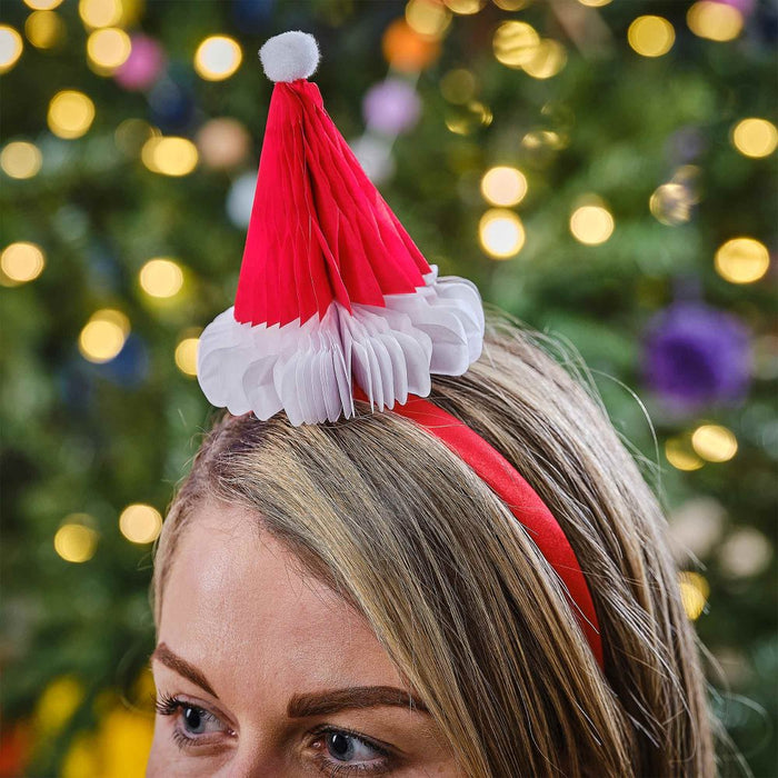 Merry Little Christmas Honeycomb Santa Headband