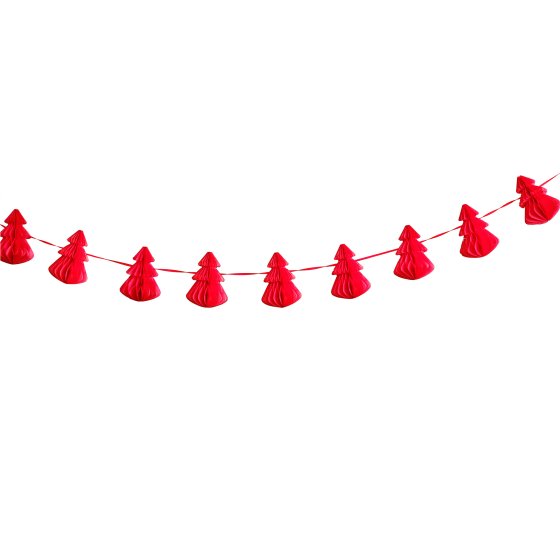 Merry Little Christmas Red Tree Honeycomb Decorations
