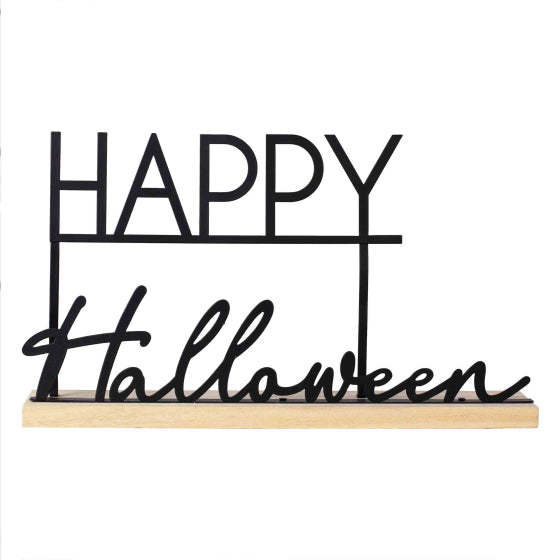 Pumpkin Spice Metal Happy Halloween Sign