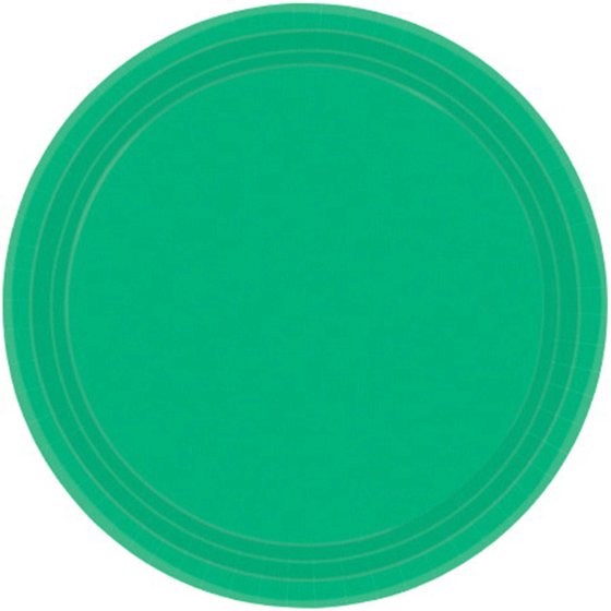Paper Plates 23cm Round 20CT - Festive Green