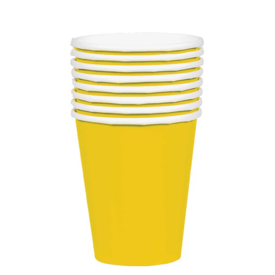 354ml Paper Cups 20 Pack- Sunshine Yellow