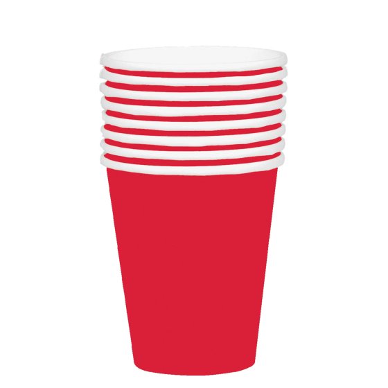 354ml Paper Cups 20 Pack- Apple Red
