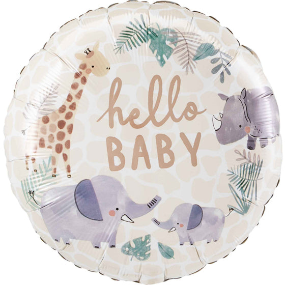 45cm Standard Hello Baby Soft Jungle Baby Foil Balloon