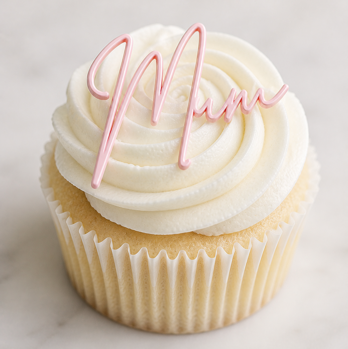 MUM Acrylic Cupcake Topper 3 Pack