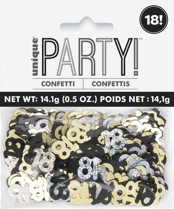Glitz Black, Silver And Gold 18 Foil Confetti