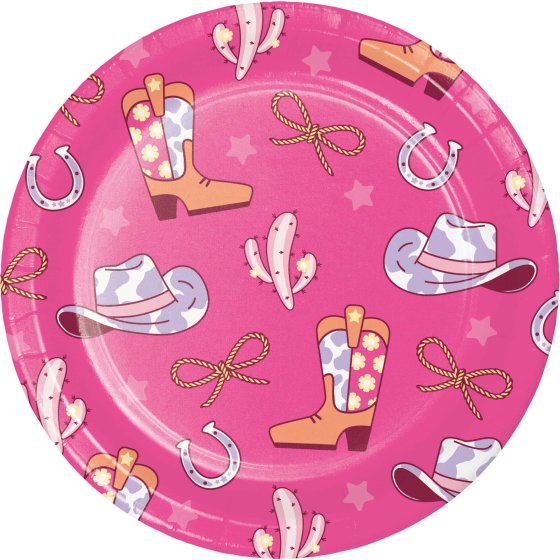 Boots and Bows 23cm Round Paper Plates