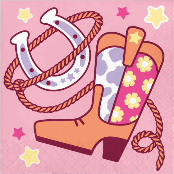 Boots and Bows Lunch Napkins 16pk
