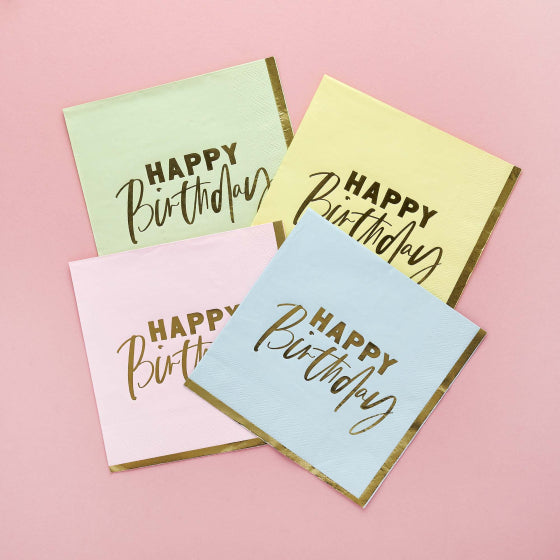 Pastel Party Pastel 'Happy Birthday' Lunch Napkins