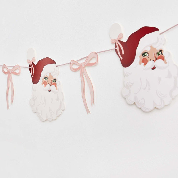 Santa Baby Santa & Bow Card Garland 2m