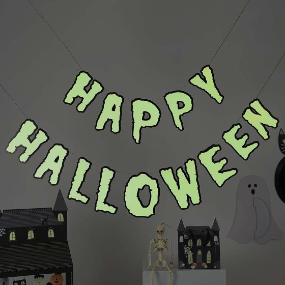Retro Halloween Glow in the Dark Banner 2m