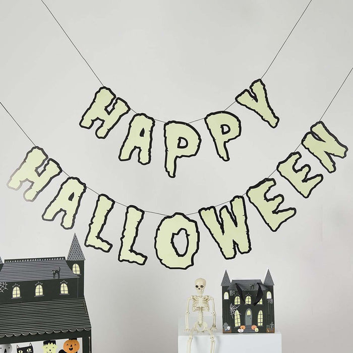 Retro Halloween Glow in the Dark Banner 2m