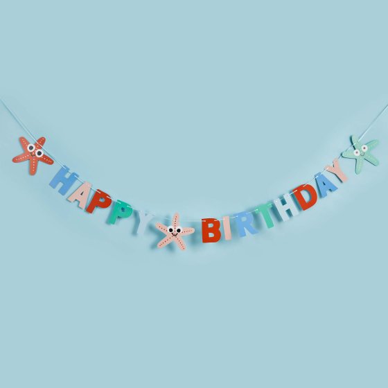 Whale Of A Time Starfish 'Happy Birthday' Card Banner 2m