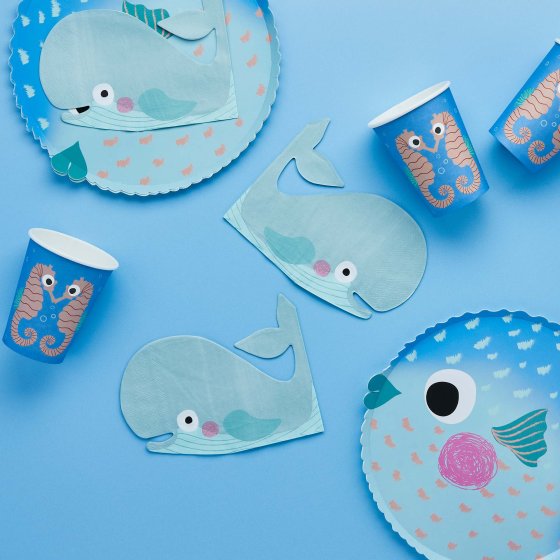 Whale Of A Time Whale Shaped Napkins 16pk