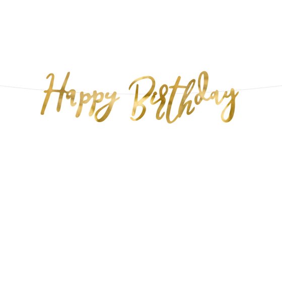 Happy Birthday Script Gold Banner