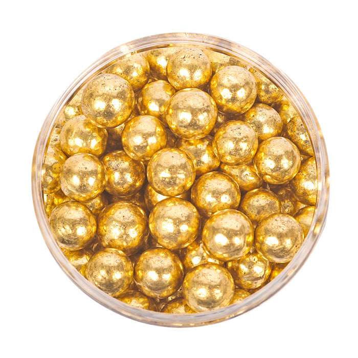 Crunchy SHINY GOLD 8mm Sprinkles (75g)