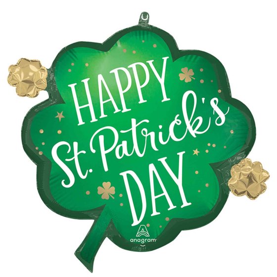 SuperShape Satin Lucky Shamrock Foil Balloon
