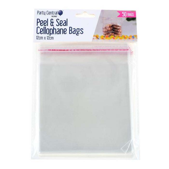 Premium Peel & Seal Cellophane Bags - 12cm x 12cm 50pk