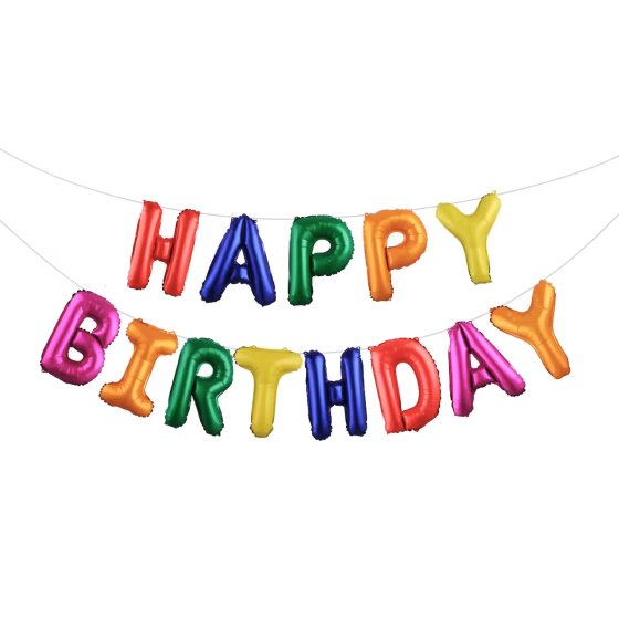 Happy Birthday Foil Balloon Rainbow Banner