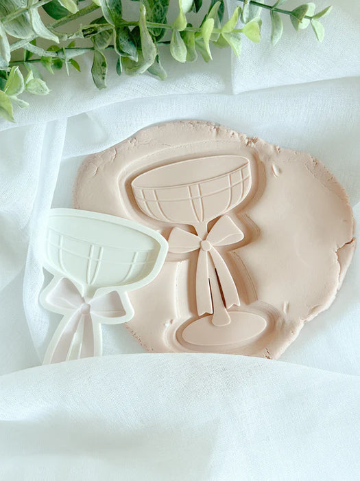 Cocktail Glass With Bow Debosser And Cutter